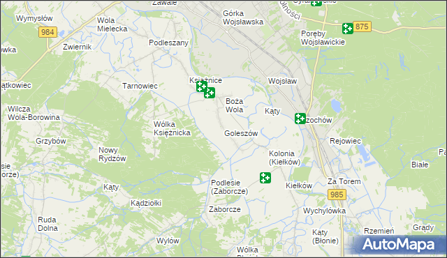 mapa Goleszów gmina Mielec, Goleszów gmina Mielec na mapie Targeo