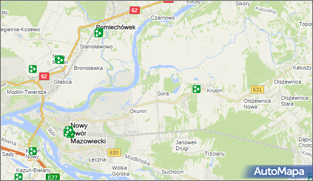 mapa Góra gmina Wieliszew, Góra gmina Wieliszew na mapie Targeo