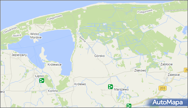 mapa Górsko gmina Postomino, Górsko gmina Postomino na mapie Targeo