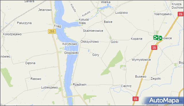 mapa Góry gmina Janikowo, Góry gmina Janikowo na mapie Targeo