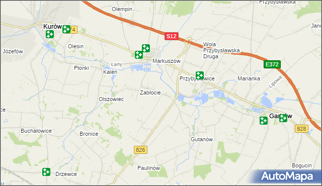 mapa Góry gmina Markuszów, Góry gmina Markuszów na mapie Targeo