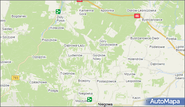 mapa Gorzków Nowy, Gorzków Nowy na mapie Targeo