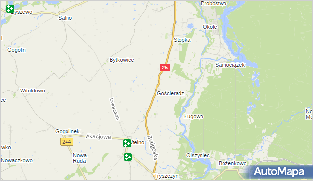 mapa Gościeradz, Gościeradz na mapie Targeo