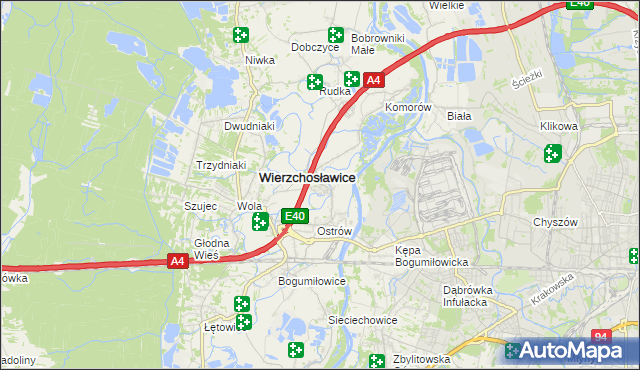 mapa Gosławice gmina Wierzchosławice, Gosławice gmina Wierzchosławice na mapie Targeo
