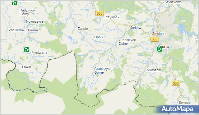 mapa Grabiszyce Średnie, Grabiszyce Średnie na mapie Targeo