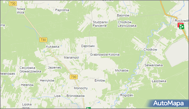 mapa Grabnowola, Grabnowola na mapie Targeo