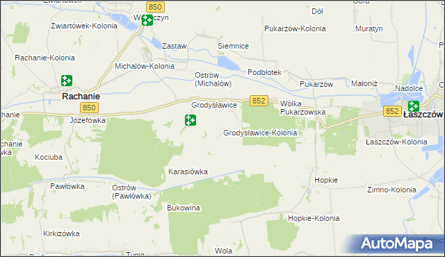 mapa Grodysławice-Kolonia, Grodysławice-Kolonia na mapie Targeo