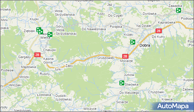 mapa Gruszowiec, Gruszowiec na mapie Targeo