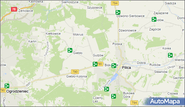 mapa Gulzów, Gulzów na mapie Targeo