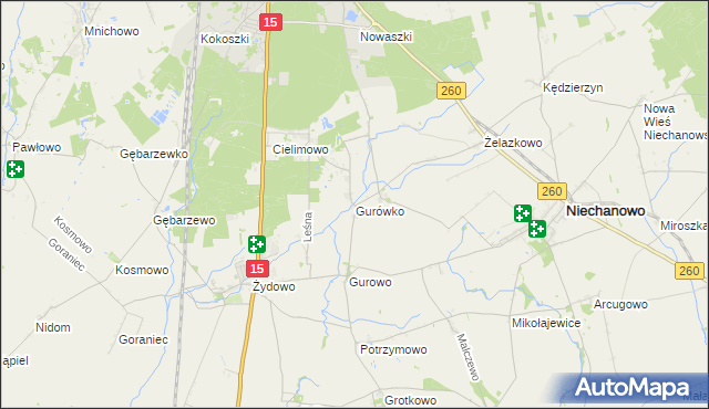 mapa Gurówko, Gurówko na mapie Targeo