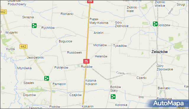mapa Helenów gmina Żelazków, Helenów gmina Żelazków na mapie Targeo