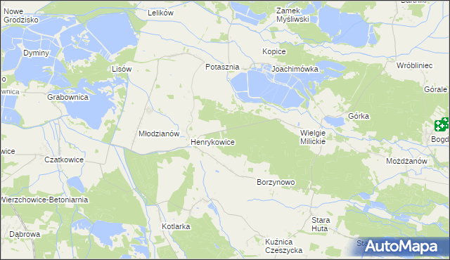 mapa Henrykowice Gajówka, Henrykowice Gajówka na mapie Targeo