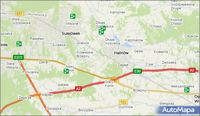 mapa Hipolitów gmina Halinów, Hipolitów gmina Halinów na mapie Targeo