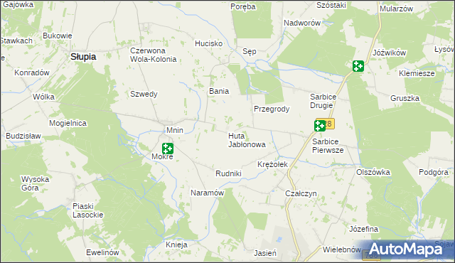 mapa Huta Jabłonowa, Huta Jabłonowa na mapie Targeo