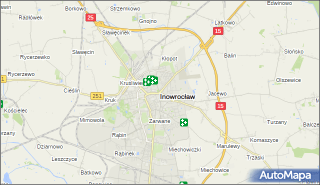 mapa Inowrocławia, Inowrocław na mapie Targeo