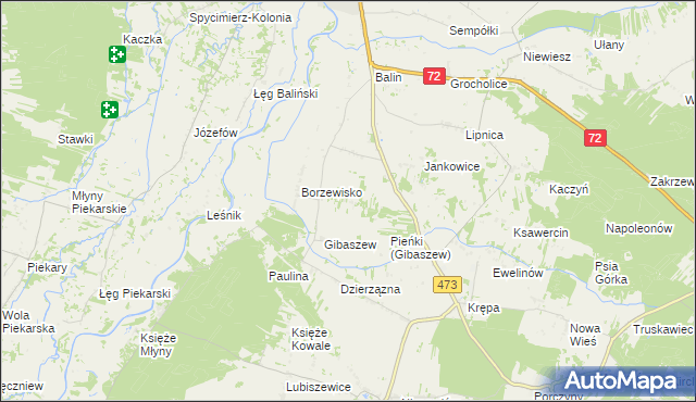 mapa Izabela gmina Poddębice, Izabela gmina Poddębice na mapie Targeo