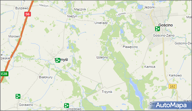 mapa Izdebno gmina Siemyśl, Izdebno gmina Siemyśl na mapie Targeo