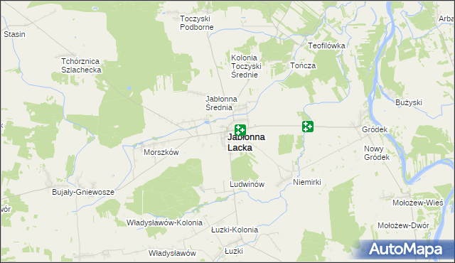 mapa Jabłonna Lacka, Jabłonna Lacka na mapie Targeo