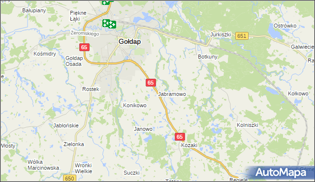 mapa Jabramowo, Jabramowo na mapie Targeo