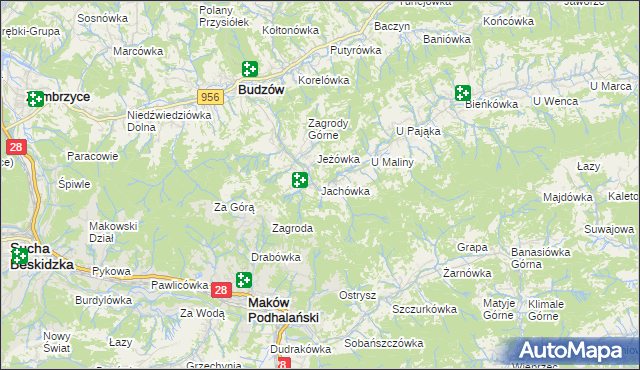 mapa Jachówka, Jachówka na mapie Targeo