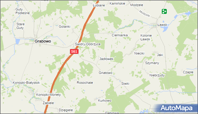 mapa Jadłówek, Jadłówek na mapie Targeo