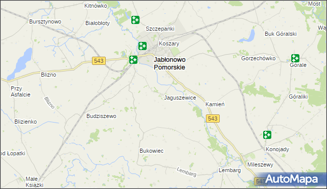 mapa Jaguszewice, Jaguszewice na mapie Targeo