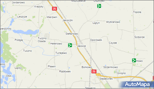 mapa Jaksice gmina Inowrocław, Jaksice gmina Inowrocław na mapie Targeo
