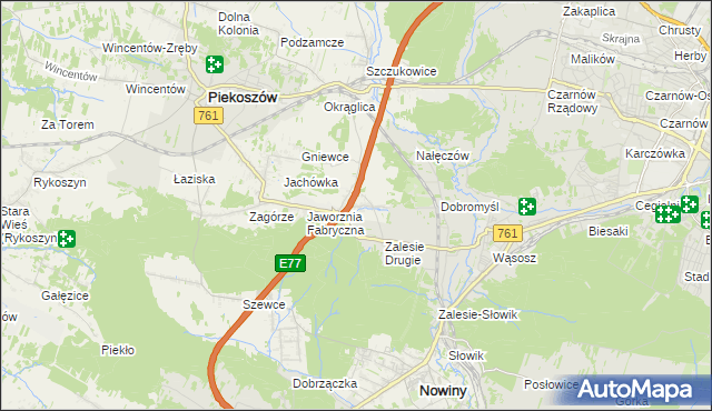 mapa Janów gmina Piekoszów, Janów gmina Piekoszów na mapie Targeo