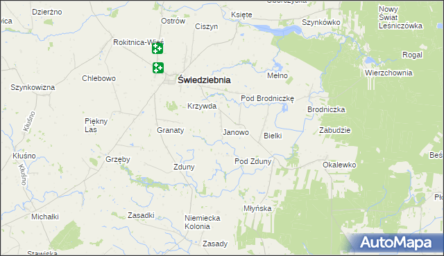 mapa Janowo gmina Świedziebnia, Janowo gmina Świedziebnia na mapie Targeo