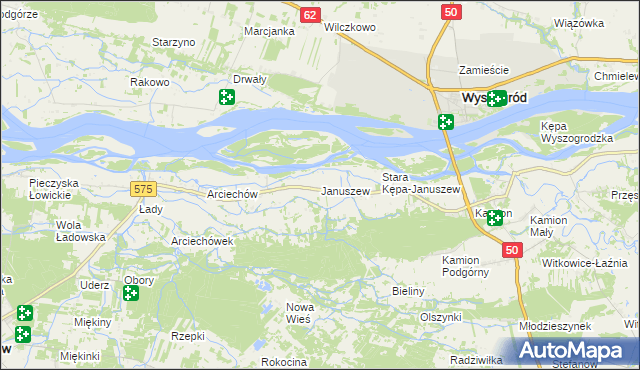 mapa Januszew, Januszew na mapie Targeo