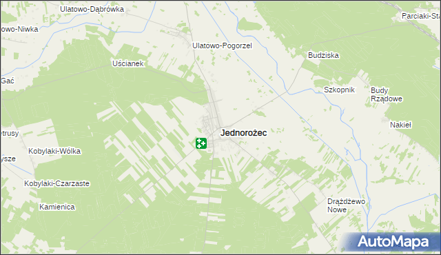 mapa Jednorożec, Jednorożec na mapie Targeo