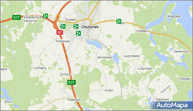 mapa Jemiołowo, Jemiołowo na mapie Targeo
