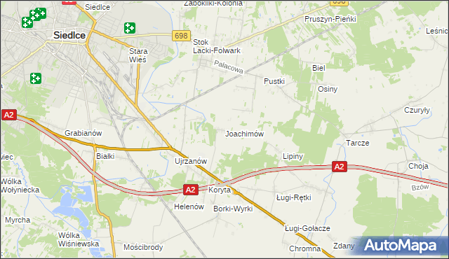 mapa Joachimów, Joachimów na mapie Targeo