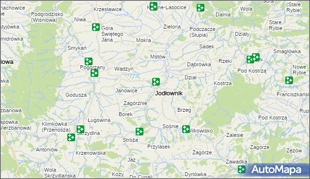 mapa Jodłownik, Jodłownik na mapie Targeo