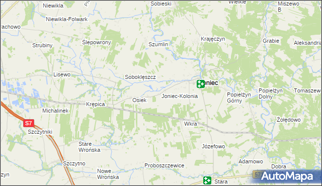 mapa Joniec-Kolonia, Joniec-Kolonia na mapie Targeo