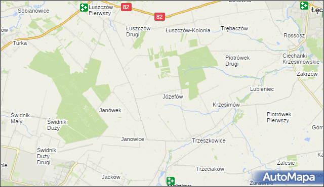 mapa Józefów gmina Mełgiew, Józefów gmina Mełgiew na mapie Targeo