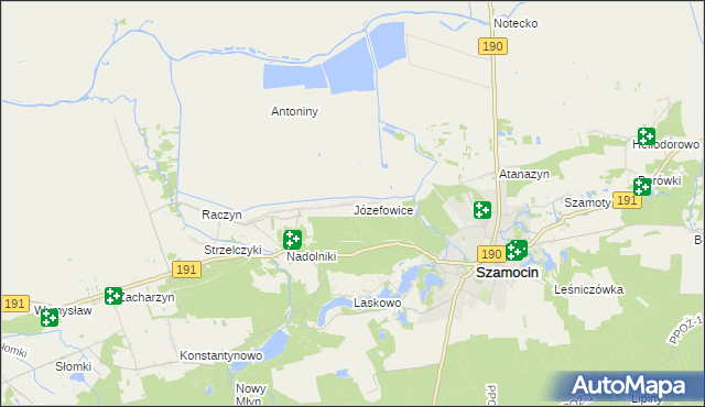 mapa Józefowice gmina Szamocin, Józefowice gmina Szamocin na mapie Targeo