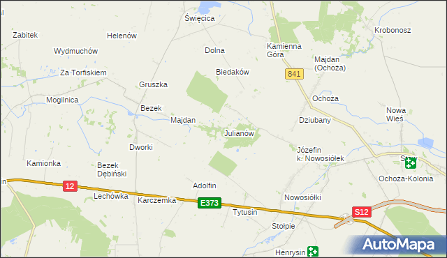 mapa Julianów gmina Siedliszcze, Julianów gmina Siedliszcze na mapie Targeo