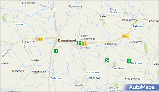 mapa Juncewo, Juncewo na mapie Targeo
