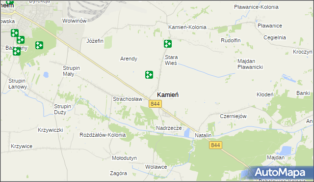 mapa Kamień powiat chełmski, Kamień powiat chełmski na mapie Targeo