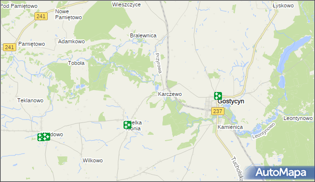 mapa Karczewo gmina Gostycyn, Karczewo gmina Gostycyn na mapie Targeo
