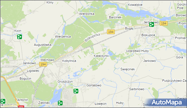mapa Katarzynki gmina Swarzędz, Katarzynki gmina Swarzędz na mapie Targeo