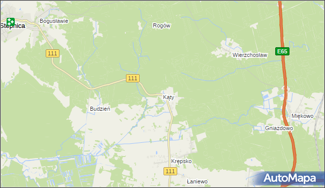 mapa Kąty gmina Goleniów, Kąty gmina Goleniów na mapie Targeo