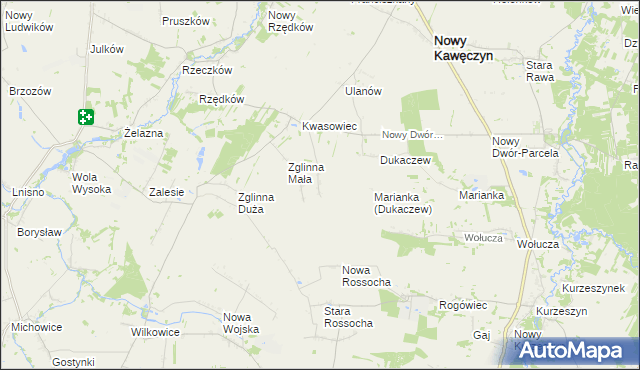 mapa Kazimierzów gmina Nowy Kawęczyn, Kazimierzów gmina Nowy Kawęczyn na mapie Targeo