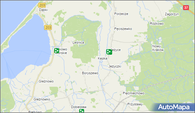 mapa Kępka gmina Darłowo, Kępka gmina Darłowo na mapie Targeo