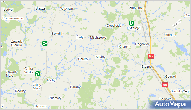 mapa Kiliany, Kiliany na mapie Targeo