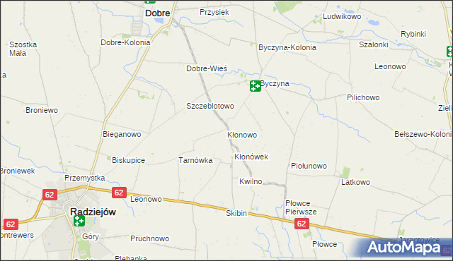 mapa Kłonowo, Kłonowo na mapie Targeo