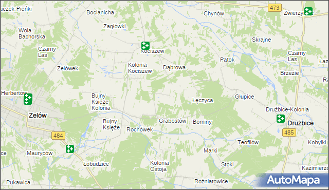 mapa Kolonia Grabostów, Kolonia Grabostów na mapie Targeo