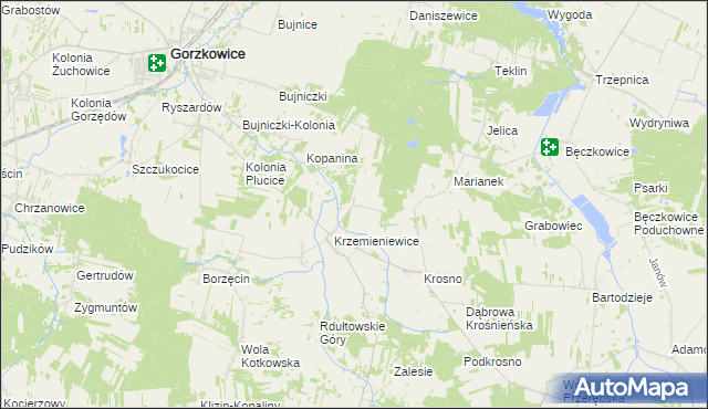 mapa Kolonia Krzemieniewice, Kolonia Krzemieniewice na mapie Targeo