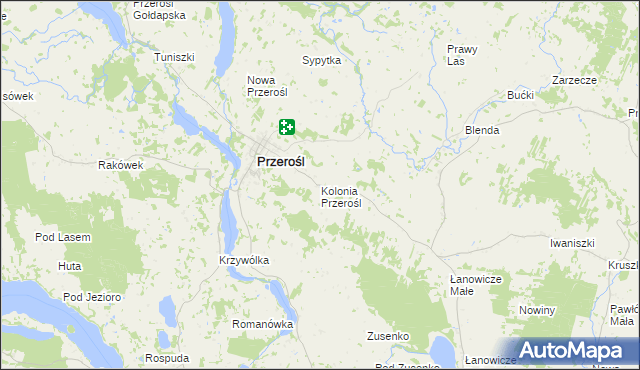 mapa Kolonia Przerośl, Kolonia Przerośl na mapie Targeo